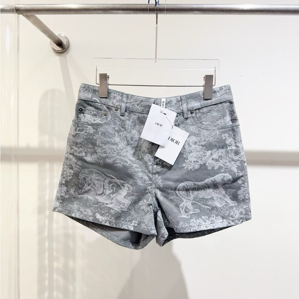 Authentic Dior Women's Jean Shorts in Gray